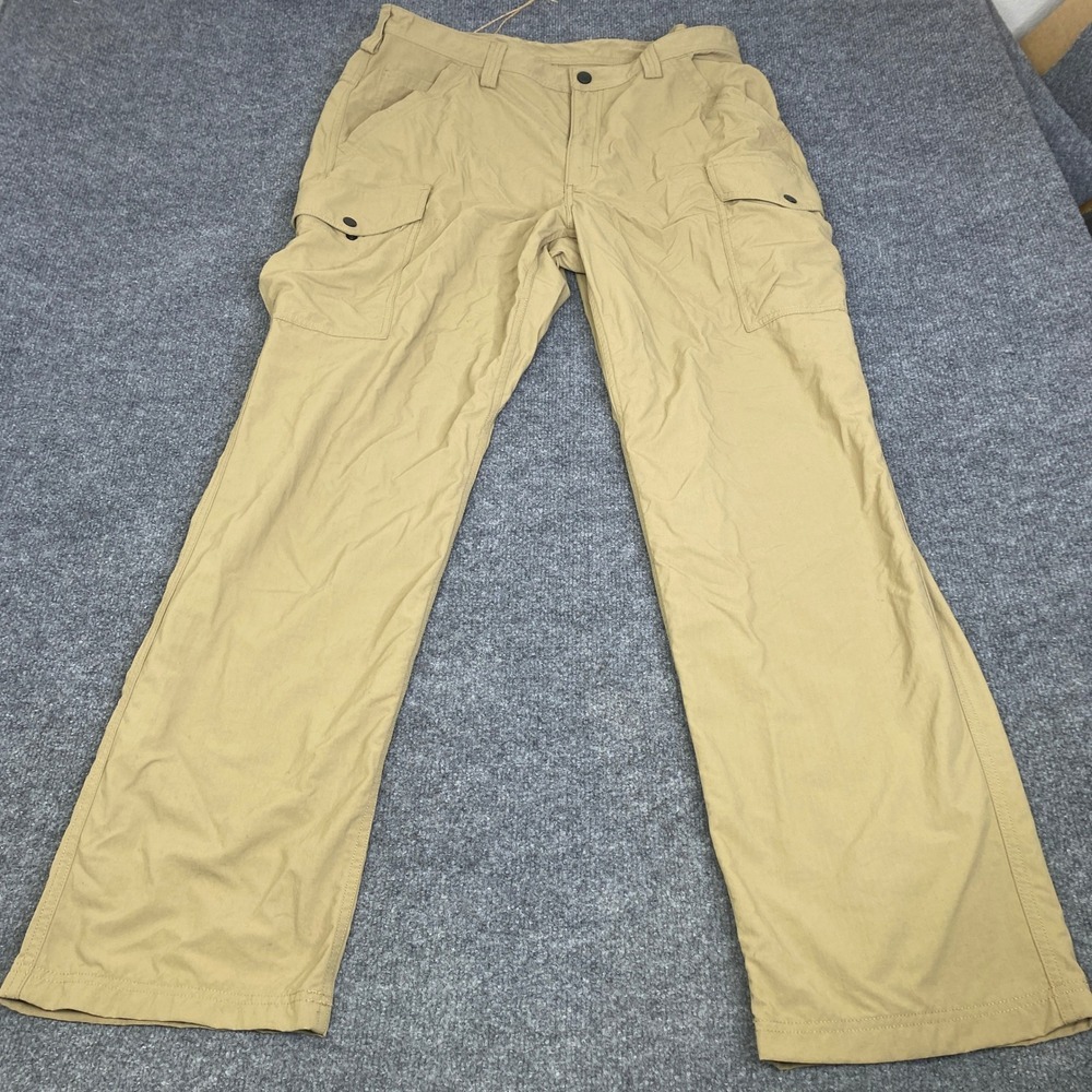 Duluth Trading Co Dry on the Fly Cargo Pants Mens 38x34 Tan Nylon Ripstop 18261